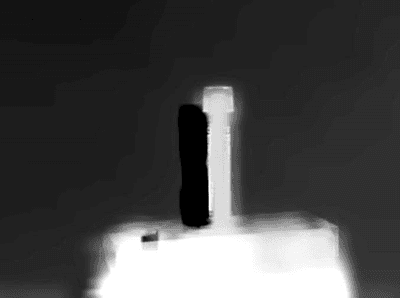 Depth map showing shadow artifact